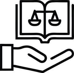 Law and Judgement line icon. Justice, Court of law and Government vector linear icon.