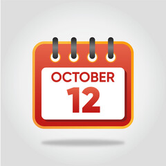 October 12 Calendar Illustration