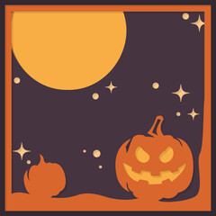 vector illustration of a halloween background. Layered paper cut. Paper cut out design. Shadow box style. 3D design.