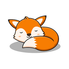 Cute Fox Playing Guitar  Mascot Character Icon Illustration. Flat Cartoon Style Suitable for Web Landing Page, Banner, Sticker, Card
