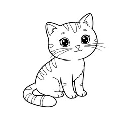 cat,bold line cat, 2D animal art,outline cat,