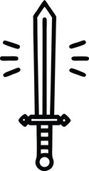 simple sword icon, flat design best vector sword icon