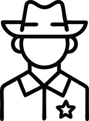 Sheriff Icon on White Vector Backgrounds