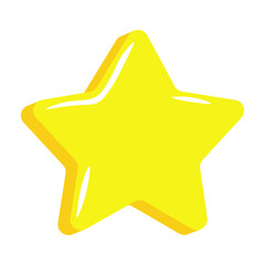 Cartoon Twinkle Twinkle vector gold Star. Perfect cartoonish style golden Twinkle Star isolated transparent background. Perfect for social media games sale raffle lottery template design. EPS 10