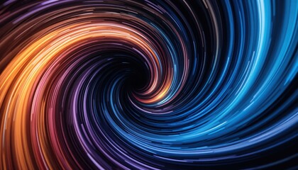 Dynamic motion of colorful light swirls abstract design digital artwork vivid environment close-up view motion graphics concept