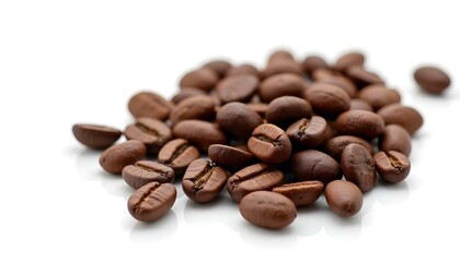 Cocoa beans Isolated on white background.
