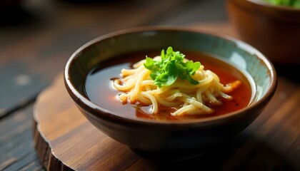 Bowl with soy sauce and wasabi