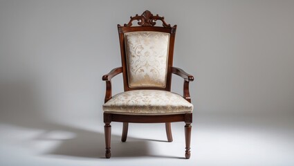Brown wooden chair with luxurious cushion