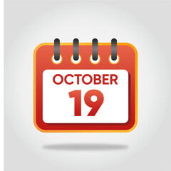 October 19 Calendar Illustration