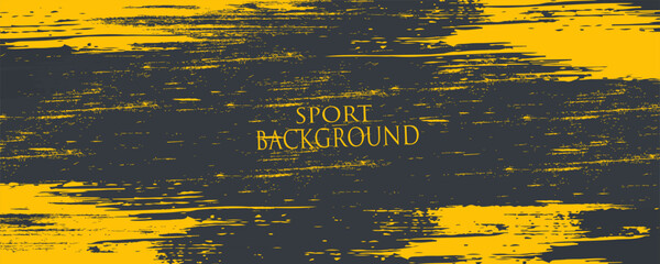 Minimal Abstract Yellow Frame Grunge Sport Design In Dark Background