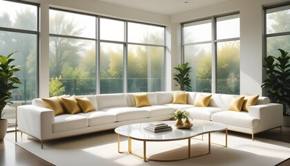interior modern design room 3d