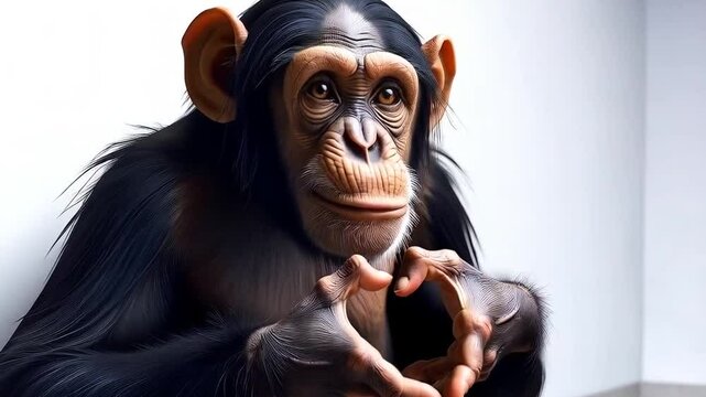 A monkey makes a love heart with his hands suggesting a love for all animals and people