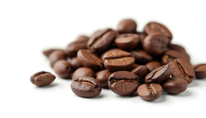 Naklejka premium Cocoa beans Isolated on white background.