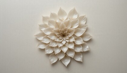 Delicate white flower art installation indoor gallery decorative sculpture minimalist environment close-up view aesthetic inspiration