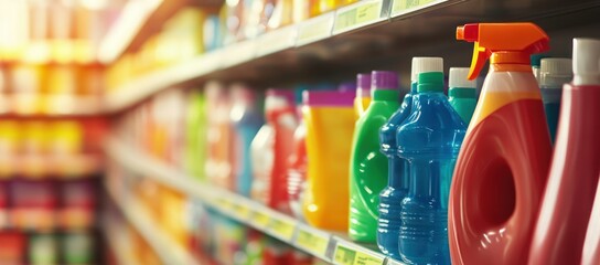 Vibrant Cleaning Products on Supermarket Shelves