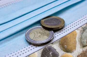 Euro money close-up. National currency of the European Union	
