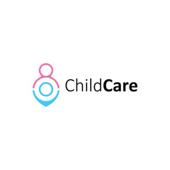 child care logo icon vector
