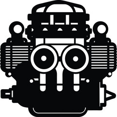 engine silhouette on white background