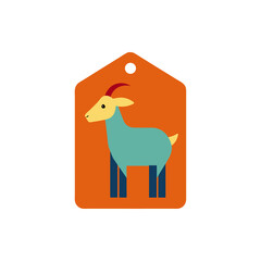 Goat Tag Label isolated on transparent background