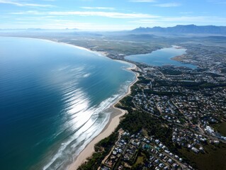 Beautiful beach with a city in the background