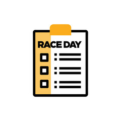 Race Day Checklist Card isolated on transparent background
