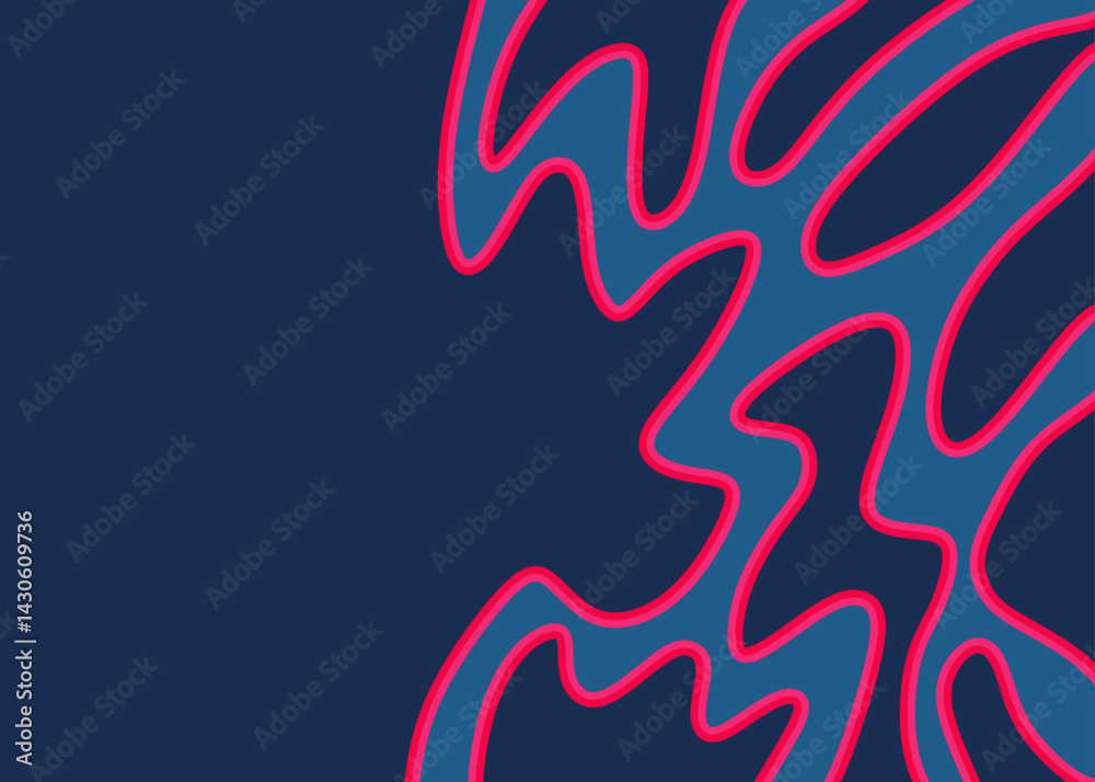 Poster abstract background with wavy line pattern and with some copy space area