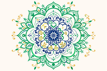 This ornate floral mandala vector features a seamless, round, vintage lace pattern, perfect for an abstract spring background design or ethnic tattoo art