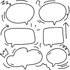 Fototapeta premium set different hand drawn element. Collection of arrows, crowns, circles, doodles and bubble on white background. Vector graphic design