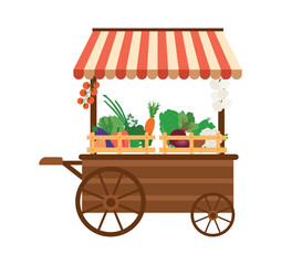 Farm produce cart. Market stalls and vegetable stands © Екатерина Бырька