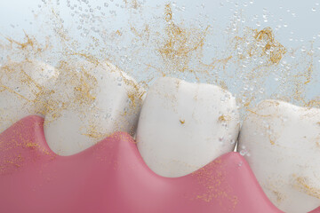 Stain Removal Effect With Whitening Toothpaste Bubble