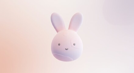 Fototapeta premium Pink Rabbit Head 3d Rendering