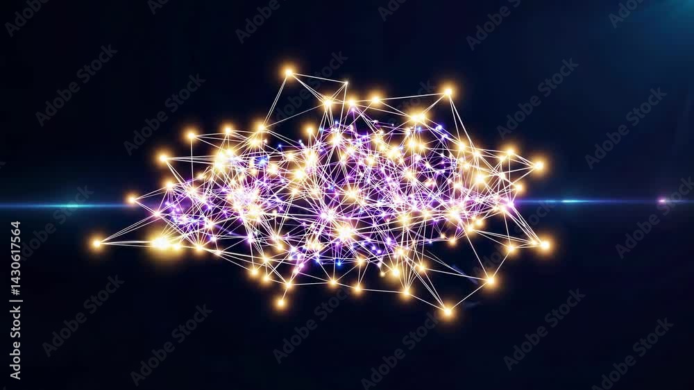 Poster glowing plexus network expanding dynamically, connecting intricate lines and luminous nodes against 