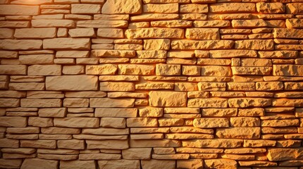 Fototapeta premium Stone Wall Texture with Warm Light