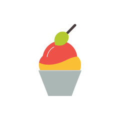 Fruit Sorbet in Cup isolated on transparent background