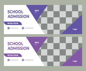  Vector Kids back to school social media web banner and facebook cover design 
