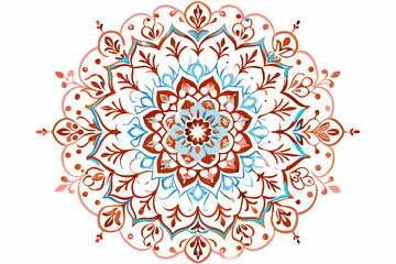 Decorative vintage round lace pattern with floral mandala design element