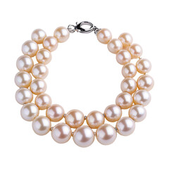 Obraz premium Elegant double strand pearl necklace showcasing timeless beauty and sophistication. On transparent background.