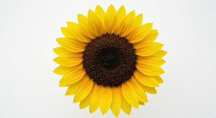 Fototapeta premium Close-up of a Vibrant Yellow Sunflower Against a White Background