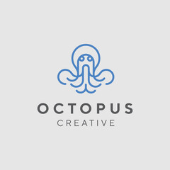 Octopus Logo Design minimalist Template Inspiration