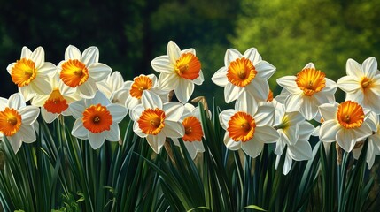 Fototapeta premium spring daffodils in. garden