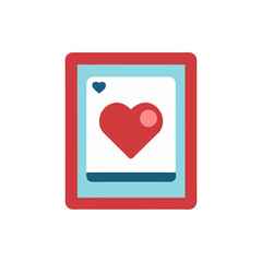 Photo Frame with Heart Icon isolated on transparent background