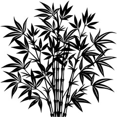 Naklejka premium Bamboo silhouette