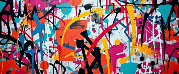 Abstract chaotic graffiti pattern, grunge texture, urban ornament , trendy, wallpaper