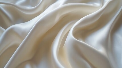 Obraz premium Smooth elegant white silk or satin luxury cloth texture as wedding background. Luxurious Christmas background or New Year background design