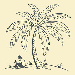 silhouette of a man in a hammock