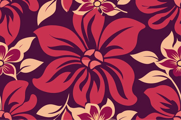 Seamless floral pattern with vintage flowers, leaves, and decorative elements for textile design or wallpaper