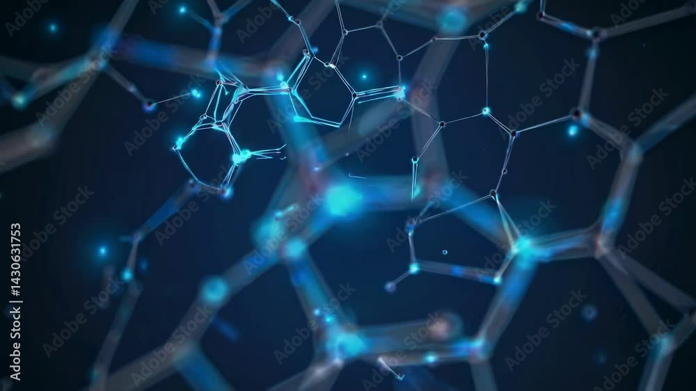 Poster complex neuron structure receiving and transmitting electrical impulses through its network, simulat