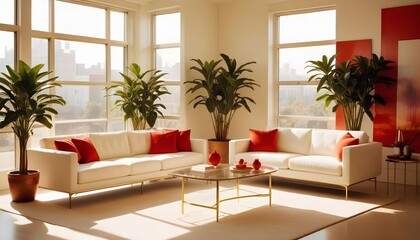 interior modern design room 3d
