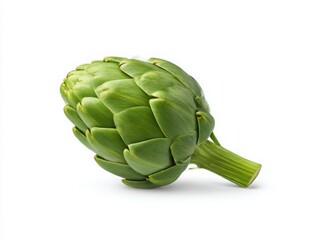 Fresh artichoke vegetable single object isolated on white background