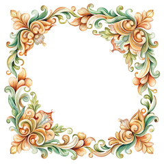 Obraz premium Decorative corner flower frame Watercolor Vactor 